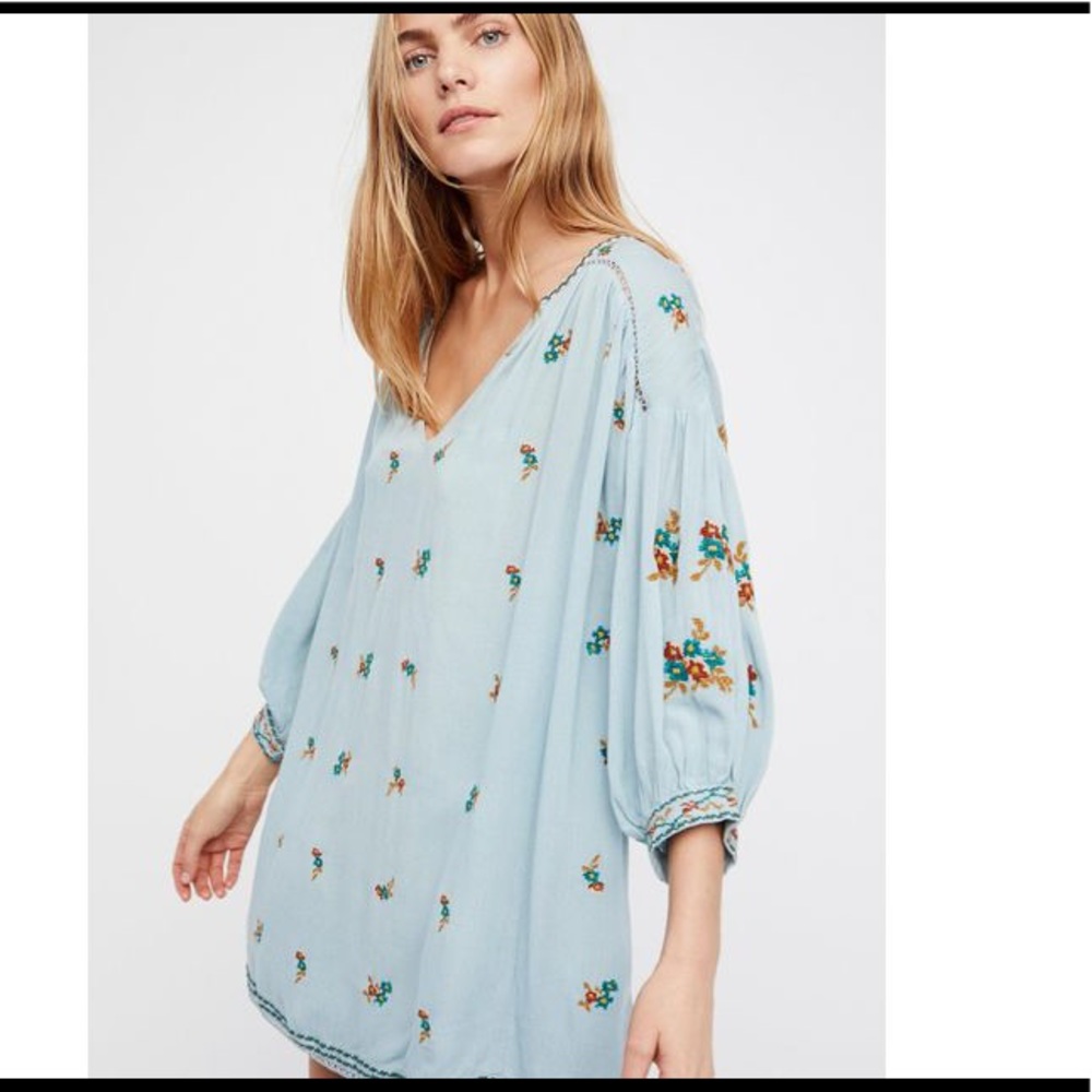 Free People Light Blue Mini Dress